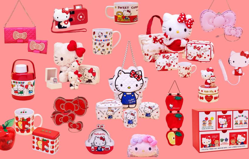展覽中展示經典Hello Kitty周邊商品，重現粉絲共同回憶。