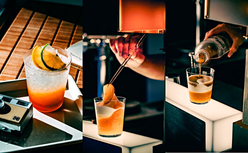 夜間調酒以精釀可樂為基底，結合多款酒類進行風味延伸