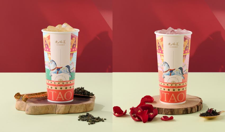 手搖飲控必看，先喝道祭出冬季太妃系列買一送一，四季春茶王與玫瑰水接力特惠，全新馬年旋轉木馬杯身打造新春儀式感