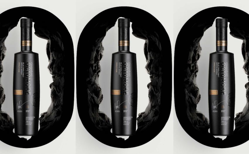 台灣限定奧特摩單桶威士忌，黑色瓶身設計展現泥煤神獸的神秘與極致追求。