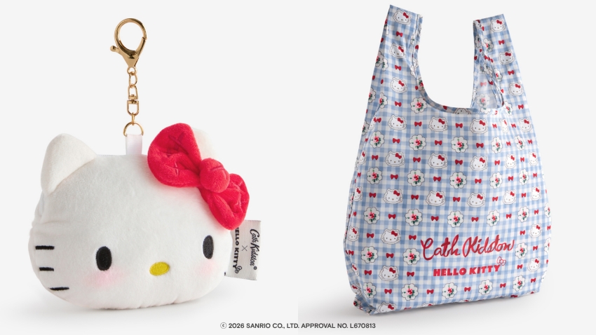 大人系Hello Kitty聯名新登場。經典英倫碎花、限量涼感T恤與針織包開搶