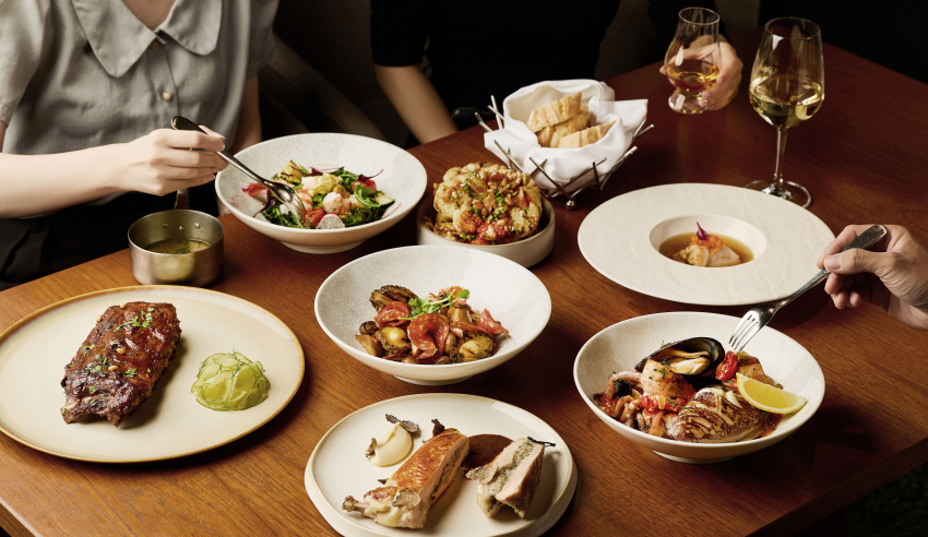 GUSTOSO秋冬菜單多道料理陳列於餐桌。