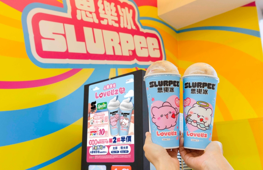 Loveez邱比特造型出現在思樂冰杯身，搭配雪碧清爽檸檬風味。圖／統一超商提供