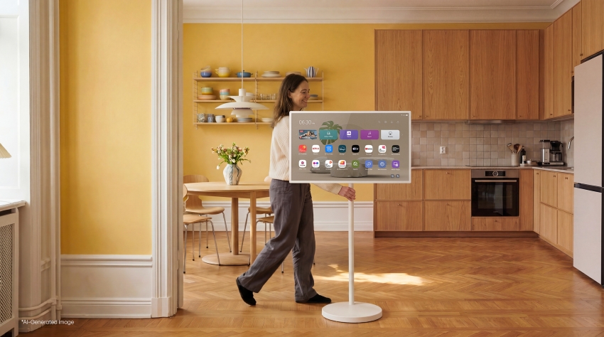 LG StanbyME 2 Max以移動式支架在居家空間使用。圖/LG提供