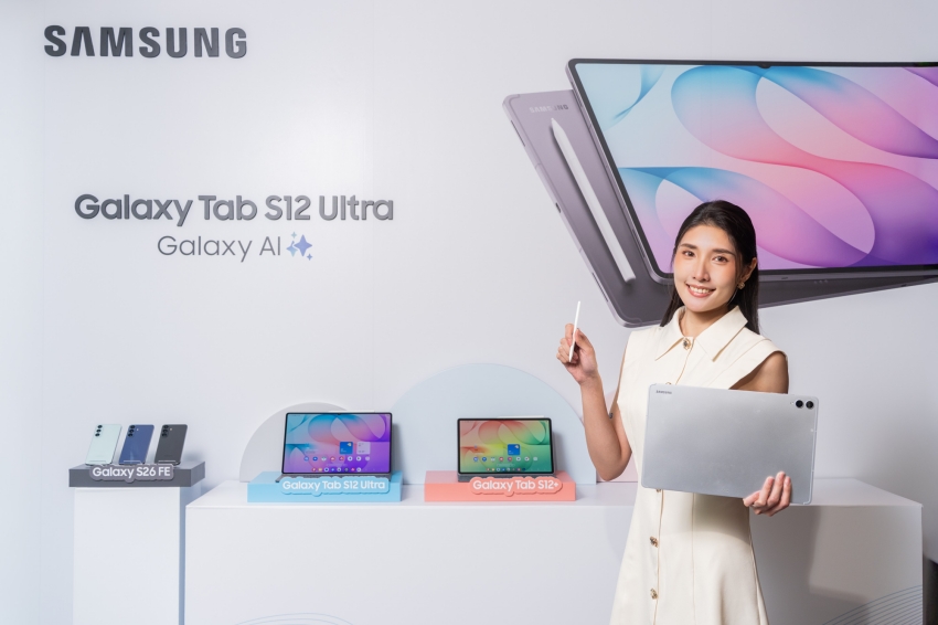 台灣三星Galaxy Tab S12系列新品展示與S Pen。圖／台灣三星電子提供