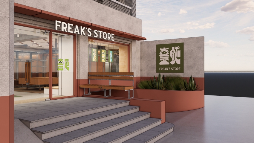 FREAK’S STORE台北店入口與招牌外觀示意圖。圖／迪拓娜股份有限公司提供