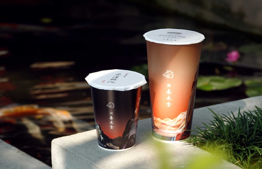 春水堂金馬聯名紙杯，以電影主題視覺呈現不同杯型。圖／春水堂提供