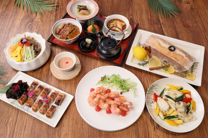 高雄萬豪酒店「萬味高雄」9道料理與套餐菜色陳列。圖/高雄萬豪酒店提供