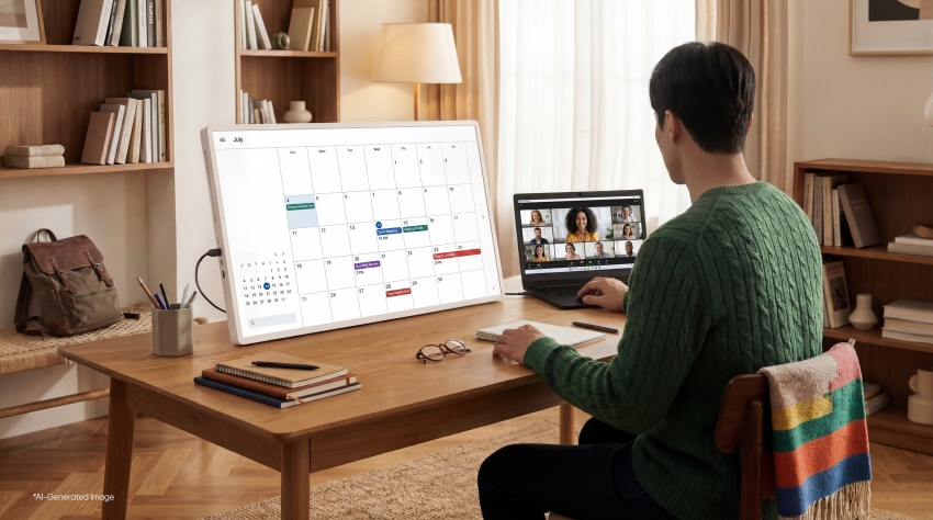 LG StanbyME 2 Max可在桌面情境使用,呈現可移動螢幕設計。圖/LG提供